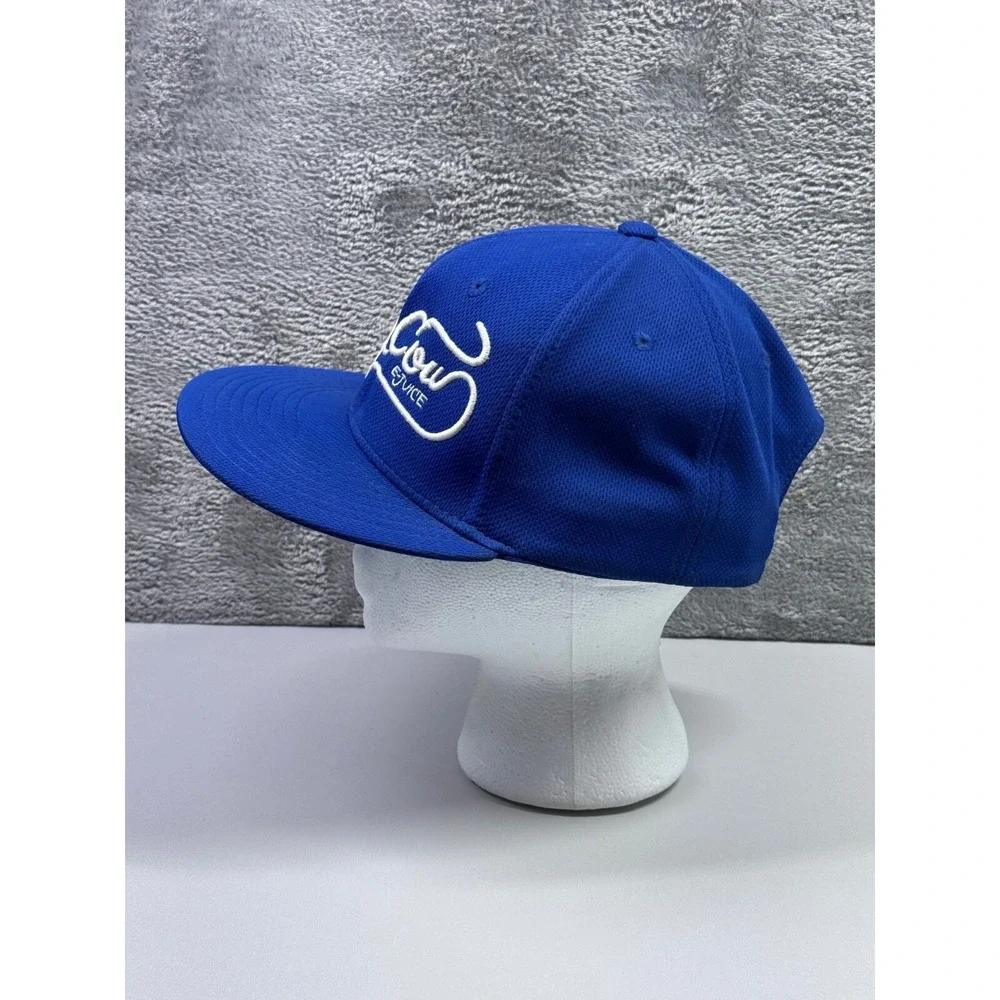 Holy Cow Decky Blue Flat Bill Hat Breathable Adjustable Snapback Mens Cap